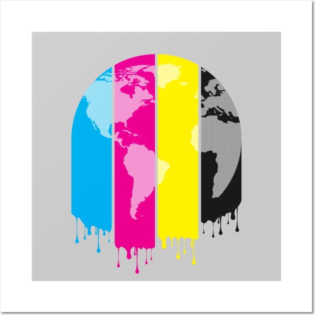 4 Colors Paint Our World Wall Art by chunkydesign